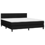 Letto a Molle con Materasso e LED Nero 160x200 cm in Tessuto