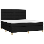 Letto a Molle con Materasso e LED Nero 160x200 cm in Tessuto