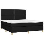 Letto a Molle con Materasso e LED Nero 180x200cm in Tessuto