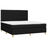 Letto a Molle con Materasso e LED Nero 180x200cm in Tessuto