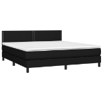 Letto a Molle con Materasso e LED Nero 180x200cm in Tessuto