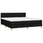 Letto a Molle con Materasso e LED Nero 180x200cm in Tessuto