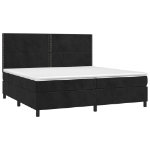 Letto a Molle con Materasso e LED Nero 200x200 cm in Velluto