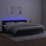 Letto a Molle con Materasso e LED Nero 200x200 cm in Velluto