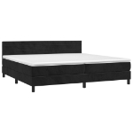 Letto a Molle con Materasso e LED Nero 200x200 cm in Velluto