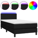 Letto a Molle con Materasso e LED Nero 80x200 cm in Tessuto