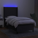 Letto a Molle con Materasso e LED Nero 80x200 cm in Tessuto