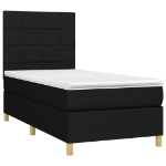 Letto a Molle con Materasso e LED Nero 80x200 cm in Tessuto