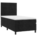 Letto a Molle con Materasso e LED Nero 80x200 cm in Velluto