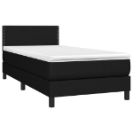 Letto a Molle con Materasso e LED Nero 90x190 cm in Tessuto