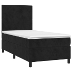 Letto a Molle con Materasso e LED Nero 90x190 cm in Velluto