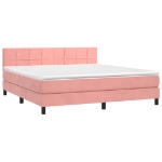 Letto a Molle con Materasso e LED Rosa 180x200 cm in Velluto