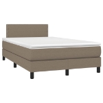 Letto a Molle con Materasso e LED Tortora 120x190 cm in Tessuto