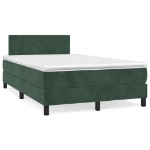 Letto a Molle con Materasso e LED Verde Scuro 120x190cm Velluto