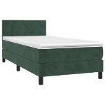 Letto a Molle con Materasso e LED Verde Scuro 90x190 cm Velluto