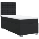 Letto a Molle con Materasso Nero Singolo in Similpelle