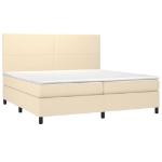 Letto a Molle Materasso e LED bianco 200x200cm in Tessuto