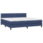 Letto a Molle Materasso e LED Blu 200x200cm in Tessuto