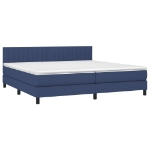 Letto a Molle Materasso e LED Blu 200x200cm in Tessuto