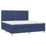 Letto a Molle Materasso e LED Blu 200x200cm in Tessuto