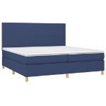 Letto a Molle Materasso e LED Blu 200x200cm in Tessuto