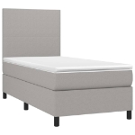 Letto a Molle Materasso e LED Grigio Chiaro 100x200 cm Tessuto