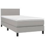 Letto a Molle Materasso e LED Grigio Chiaro 100x200 cm Tessuto