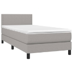 Letto a Molle Materasso e LED Grigio Chiaro 100x200 cm Tessuto