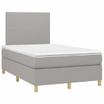 Letto a Molle Materasso e LED Grigio Chiaro 120x190 cm Tessuto