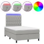 Letto a Molle Materasso e LED Grigio Chiaro 120x190 cm Tessuto