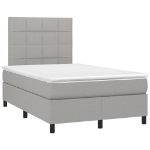 Letto a Molle Materasso e LED Grigio Chiaro 120x190 cm Tessuto