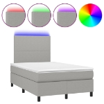 Letto a Molle Materasso e LED Grigio Chiaro 120x190 cm Tessuto