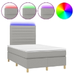 Letto a Molle Materasso e LED Grigio Chiaro 120x190 cm Tessuto