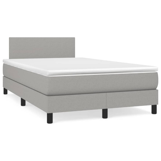 Letto a Molle Materasso e LED Grigio Chiaro 120x190 cm Tessuto