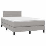 Letto a Molle Materasso e LED Grigio Chiaro 120x190 cm Tessuto