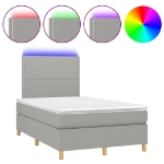 Letto a Molle Materasso e LED Grigio Chiaro 120x190 cm Tessuto