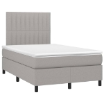 Letto a Molle Materasso e LED Grigio Chiaro 120x190 cm Tessuto