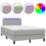 Letto a Molle Materasso e LED Grigio Chiaro 120x190 cm Tessuto