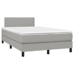 Letto a Molle Materasso e LED Grigio Chiaro 120x190 cm Tessuto