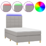 Letto a Molle Materasso e LED Grigio Chiaro 120x190 cm Tessuto