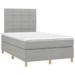 Letto a Molle Materasso e LED Grigio Chiaro 120x190 cm Tessuto