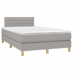 Letto a Molle Materasso e LED Grigio Chiaro 120x190 cm Tessuto