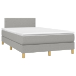 Letto a Molle Materasso e LED Grigio Chiaro 120x190 cm Tessuto