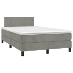 Letto a Molle Materasso e LED Grigio Chiaro 120x190 cm Velluto