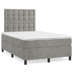 Letto a Molle Materasso e LED Grigio Chiaro 120x190 cm Velluto