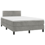 Letto a Molle Materasso e LED Grigio Chiaro 120x190 cm Velluto