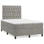 Letto a Molle Materasso e LED Grigio Chiaro 120x190 cm Velluto