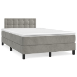 Letto a Molle Materasso e LED Grigio Chiaro 120x190 cm Velluto