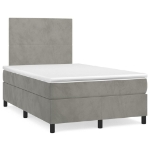 Letto a Molle Materasso e LED Grigio Chiaro 120x190 cm Velluto