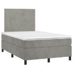 Letto a Molle Materasso e LED Grigio Chiaro 120x190 cm Velluto